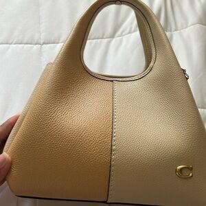 Coach Tan and Cream Shoulder Bag
